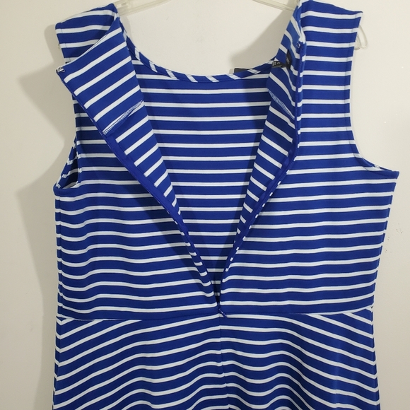NWT Talbots Sleeveless Blue White Striped Dress Size XL Casual Nautical Coastal - Picture 8 of 9